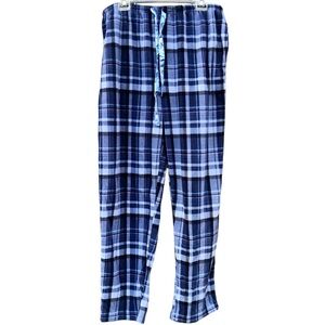 ALEXANDER DEL ROSSA Pajama Pants Blue Plush Fleece plaid Bottoms SZ 2XL